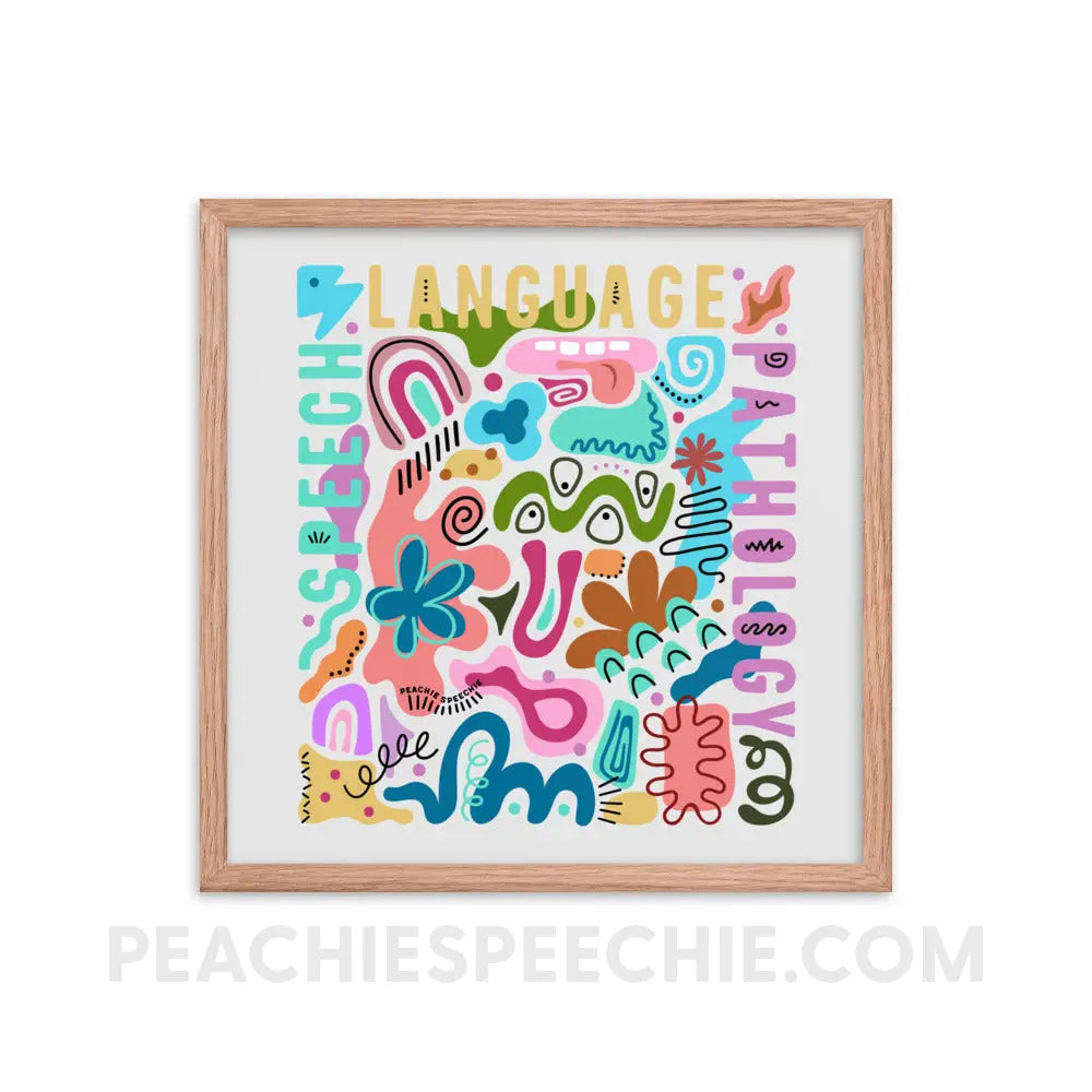 Abstract Art SLP Framed Poster - Red Oak / 18″×18″ - peachiespeechie.com