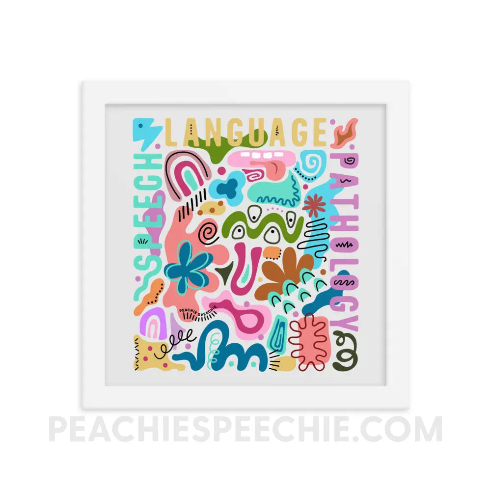 Abstract Art SLP Framed Poster - White / 10″×10″ - peachiespeechie.com