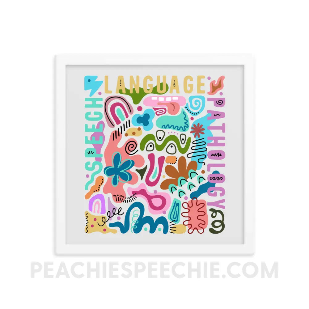 Abstract Art SLP Framed Poster - White / 14″×14″ - peachiespeechie.com