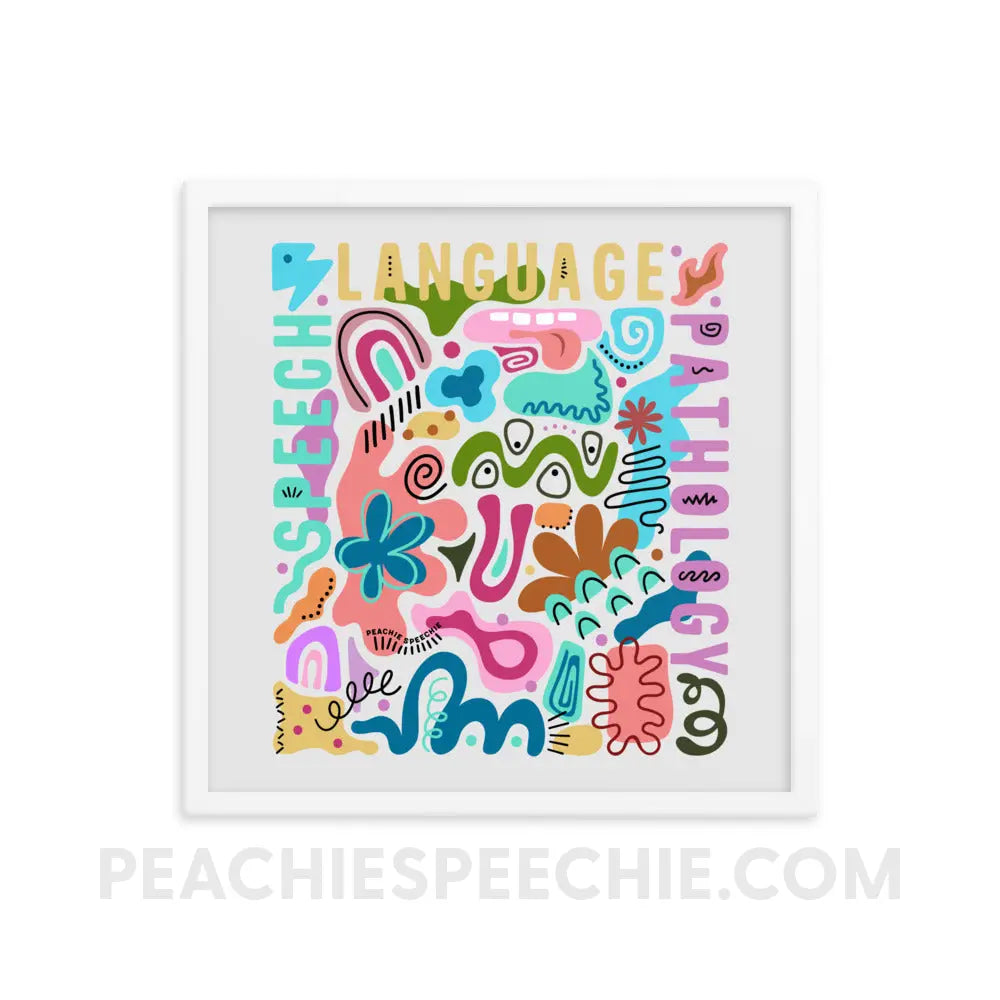 Abstract Art SLP Framed Poster - White / 18″×18″ - peachiespeechie.com