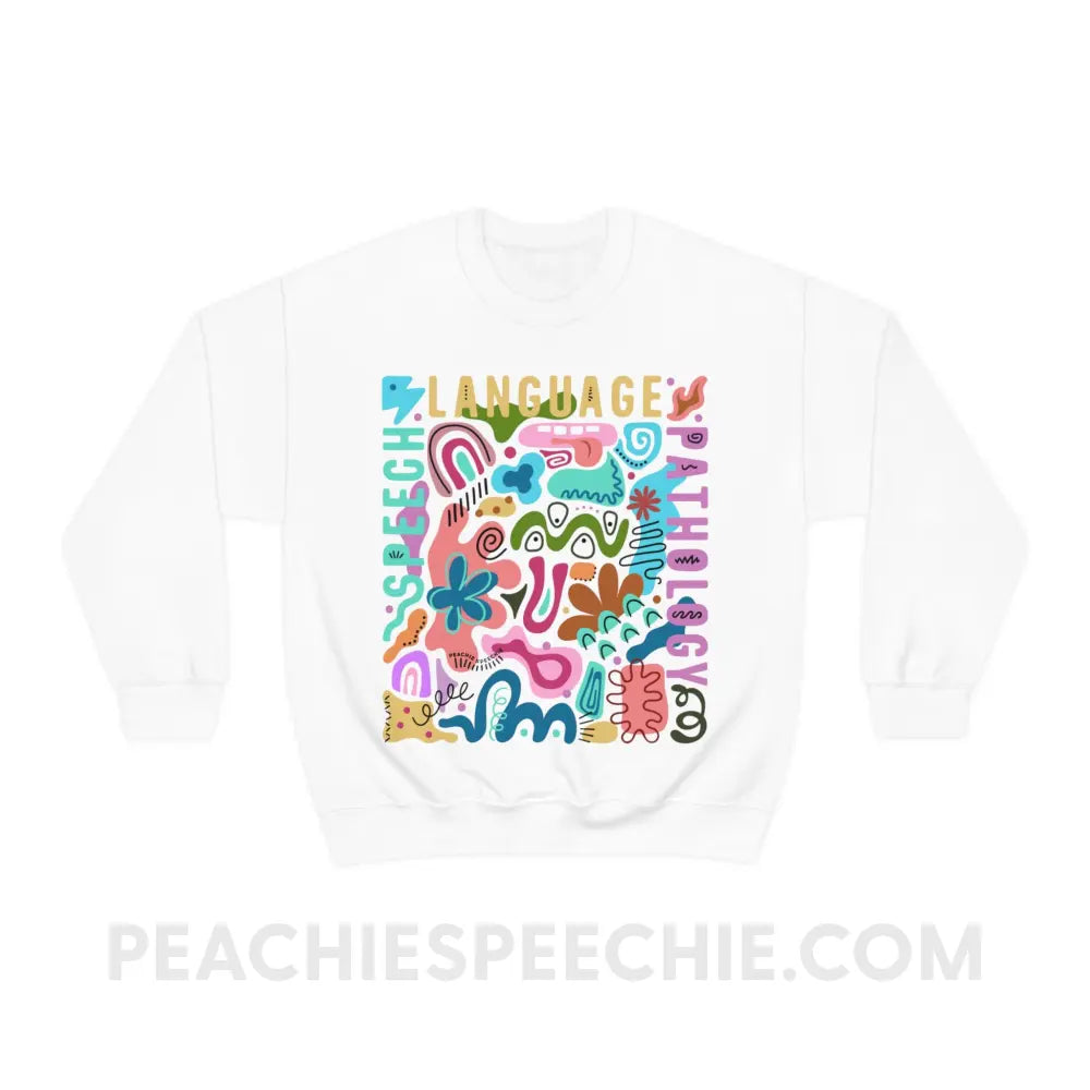 Abstract Art SLP Classic Sweatshirt - S / White - peachiespeechie.com