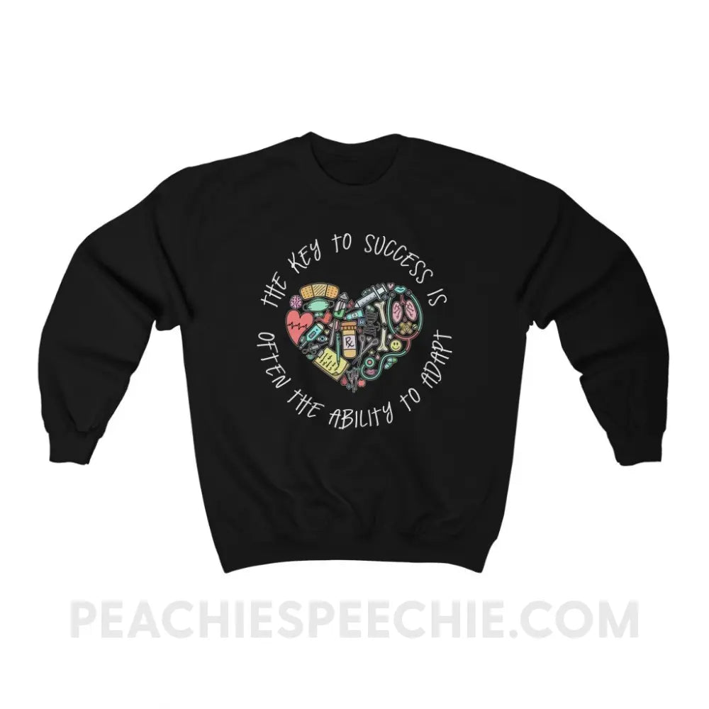 Adaptability Medical Heart Classic Sweatshirt - Black / S - custom product peachiespeechie.com