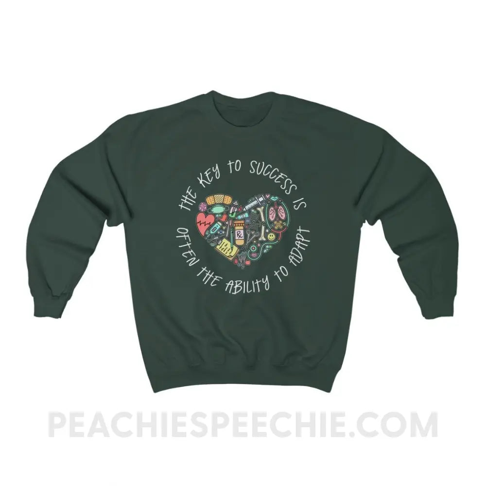 Adaptability Medical Heart Classic Sweatshirt - Forest Green / S - custom product peachiespeechie.com