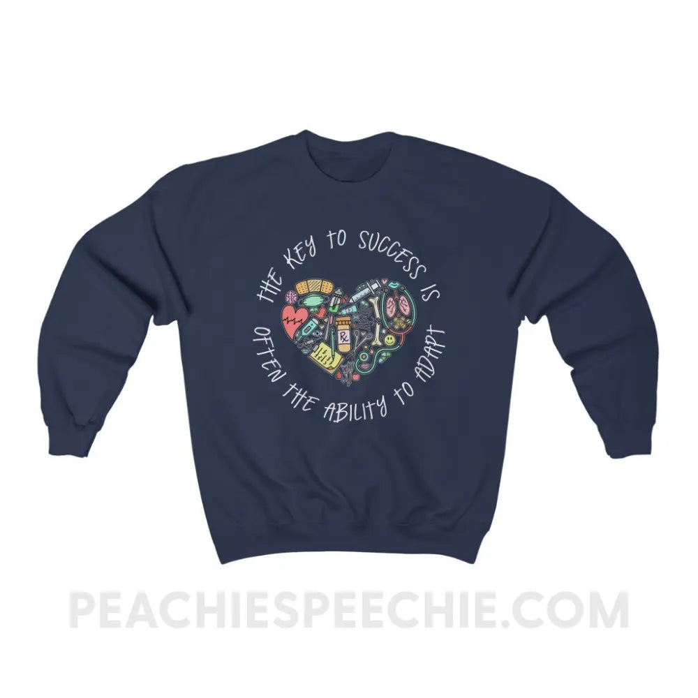 Adaptability Medical Heart Classic Sweatshirt - Navy / S - custom product peachiespeechie.com