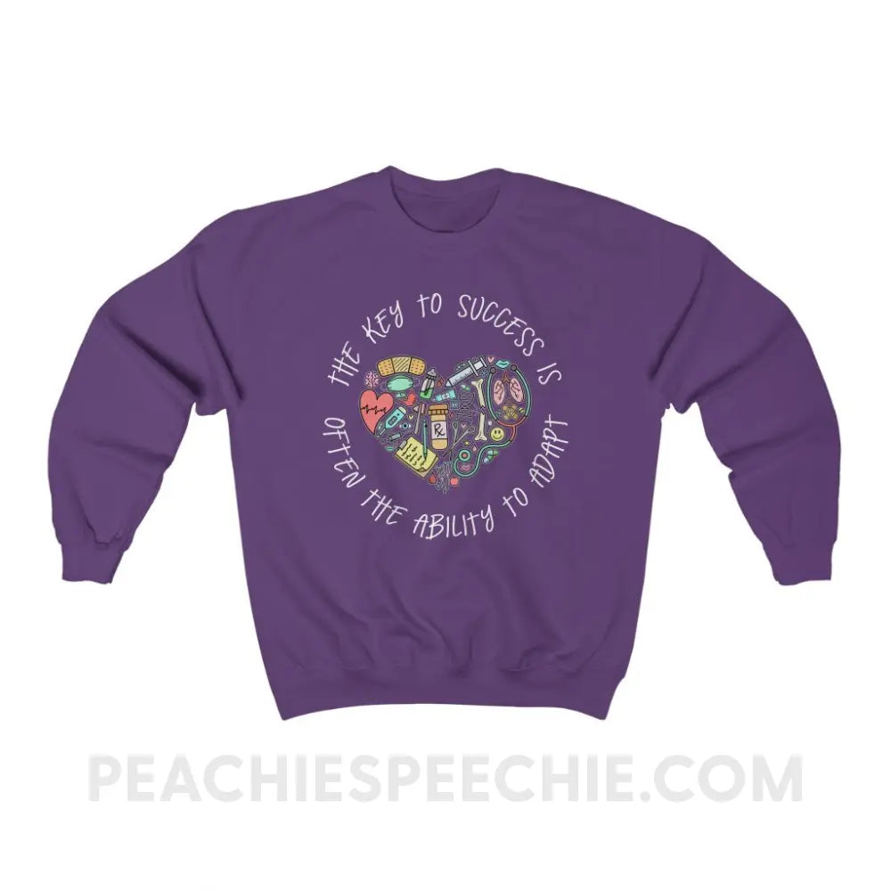 Adaptability Medical Heart Classic Sweatshirt - Purple / S - custom product peachiespeechie.com