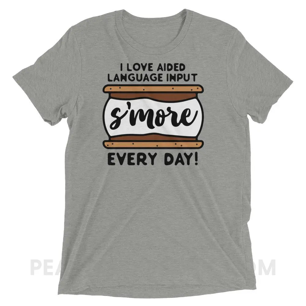 Aided Language Input S’More Tri-Blend Tee - Athletic Grey Triblend / XS - custom product peachiespeechie.com