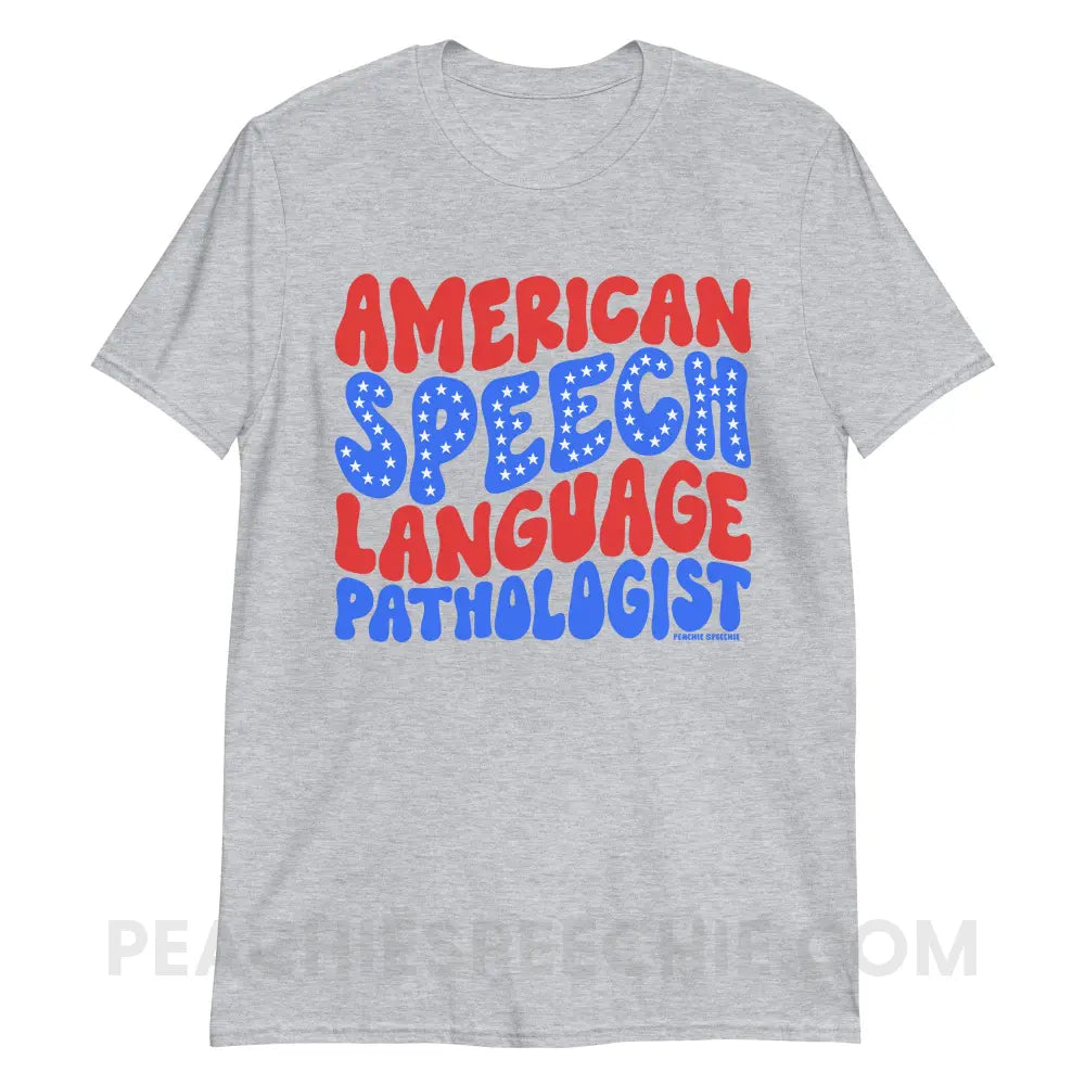 American Speech-Language Pathologist Classic Tee - Sport Grey / S - T-Shirt peachiespeechie.com