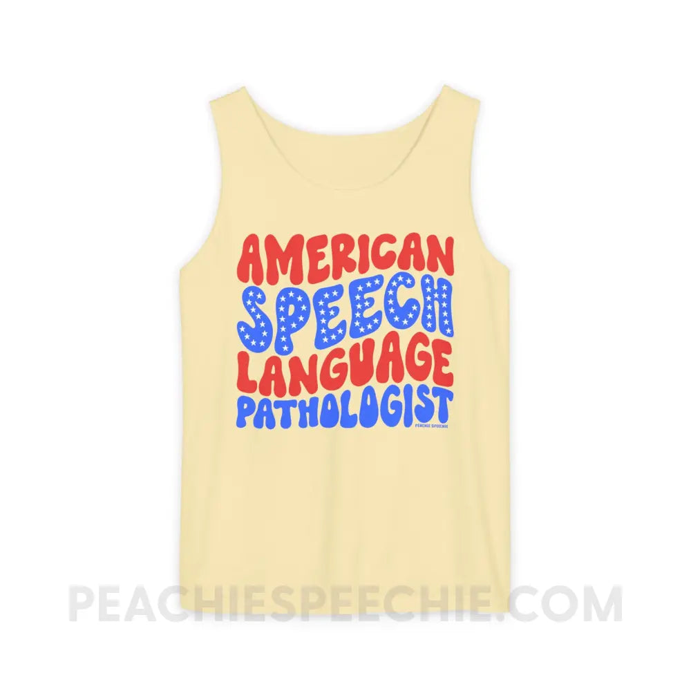 American Speech-Language Pathologist Comfort Colors Tank - Butter / S - Top peachiespeechie.com