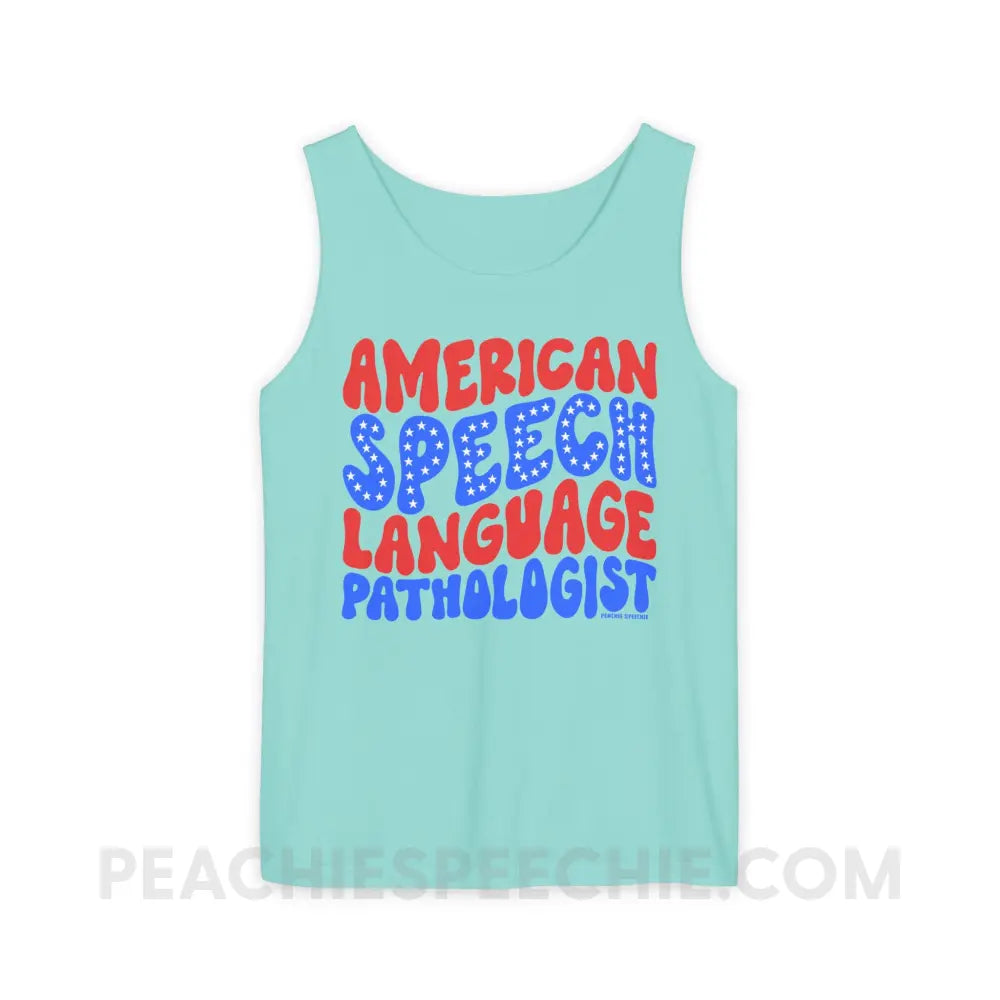 American Speech-Language Pathologist Comfort Colors Tank - Chalky Mint / XS - Top peachiespeechie.com