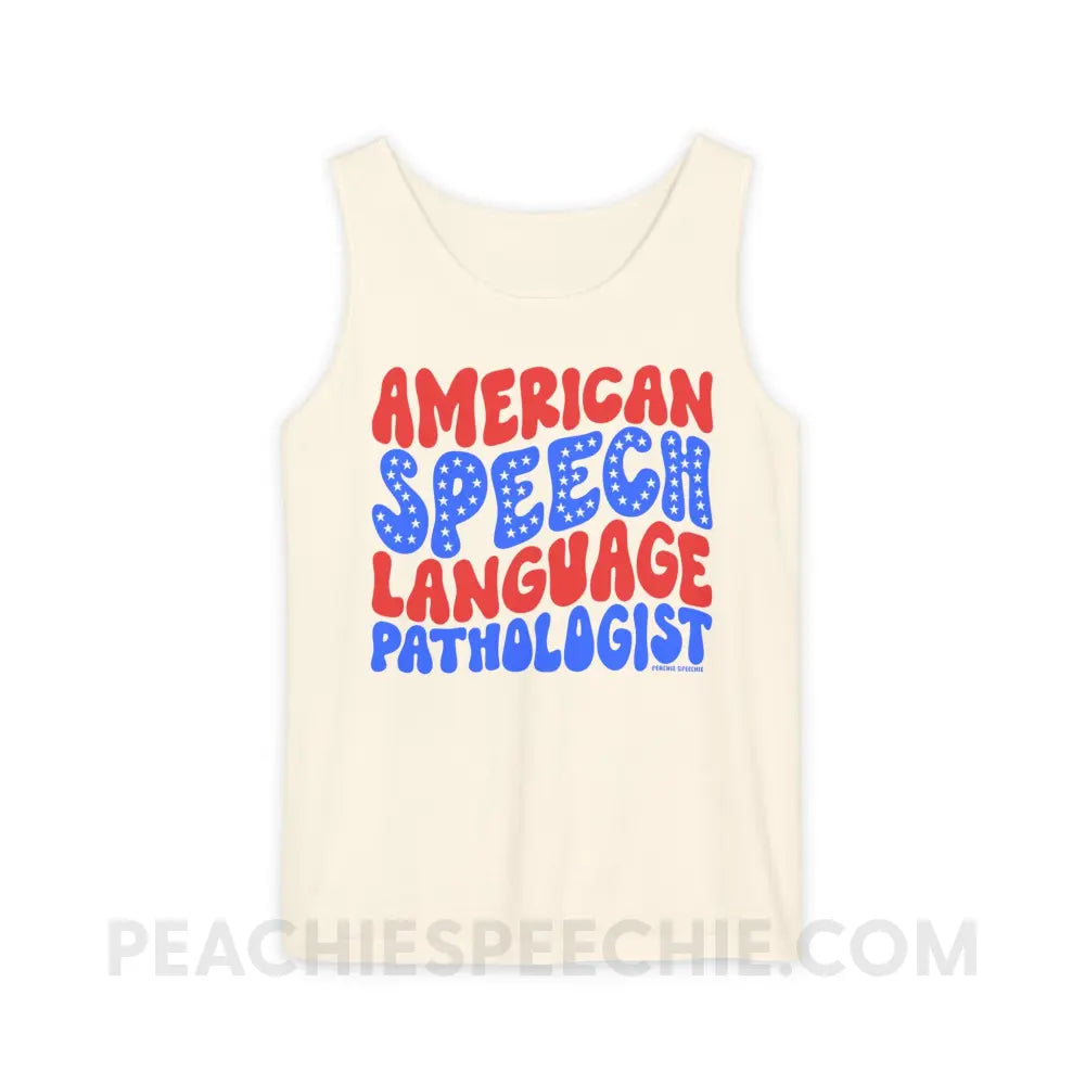 American Speech-Language Pathologist Comfort Colors Tank - Ivory / S - Top peachiespeechie.com