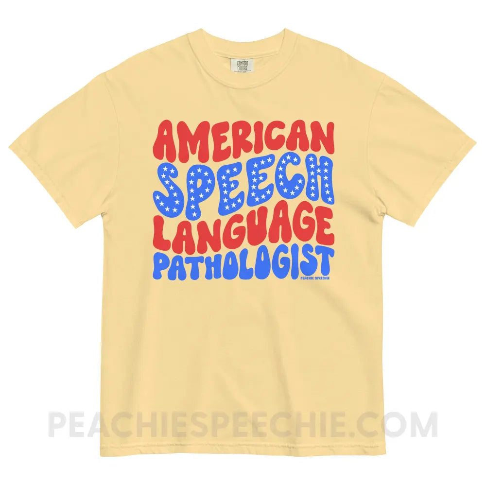 American Speech-Language Pathologist Comfort Colors Tee - Butter / S - peachiespeechie.com