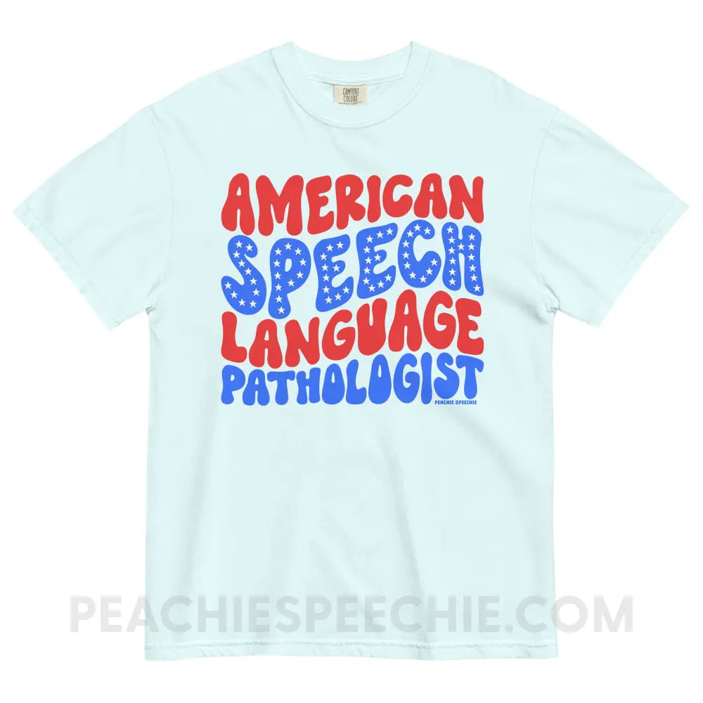 American Speech-Language Pathologist Comfort Colors Tee - Chambray / S - peachiespeechie.com