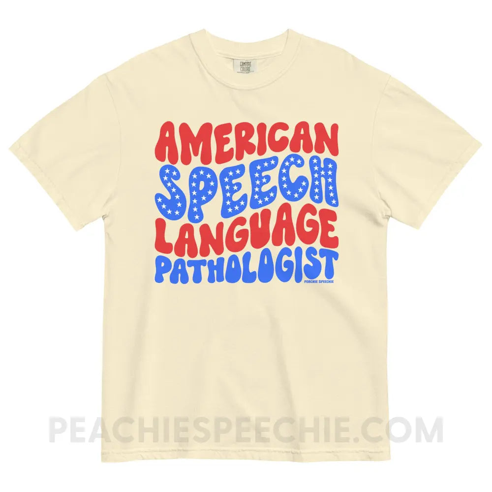 American Speech-Language Pathologist Comfort Colors Tee - Ivory / S - peachiespeechie.com