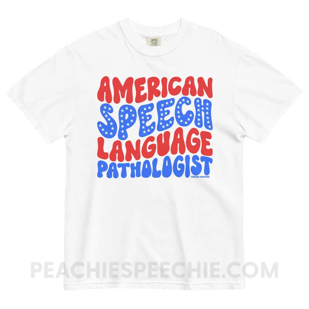 American Speech-Language Pathologist Comfort Colors Tee - White / S - peachiespeechie.com