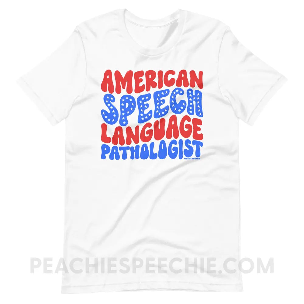 American Speech - Language Pathologist Premium Soft Tee - White / XS peachiespeechie.com