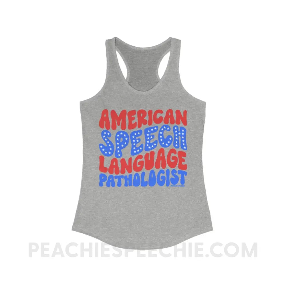 American Speech-Language Pathologist Superfly Racerback - Heather Grey / XS - Tank Top peachiespeechie.com