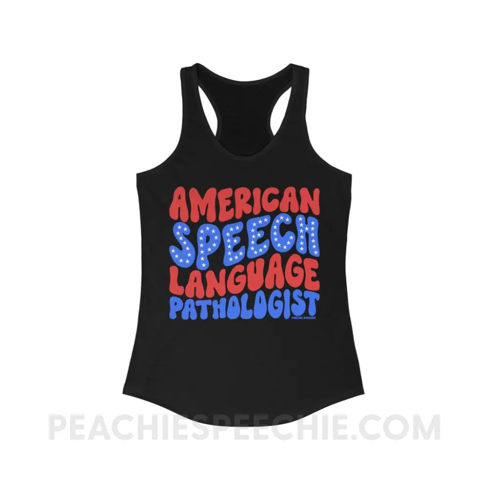 American Speech-Language Pathologist Superfly Racerback - Solid Black / XS - Tank Top peachiespeechie.com