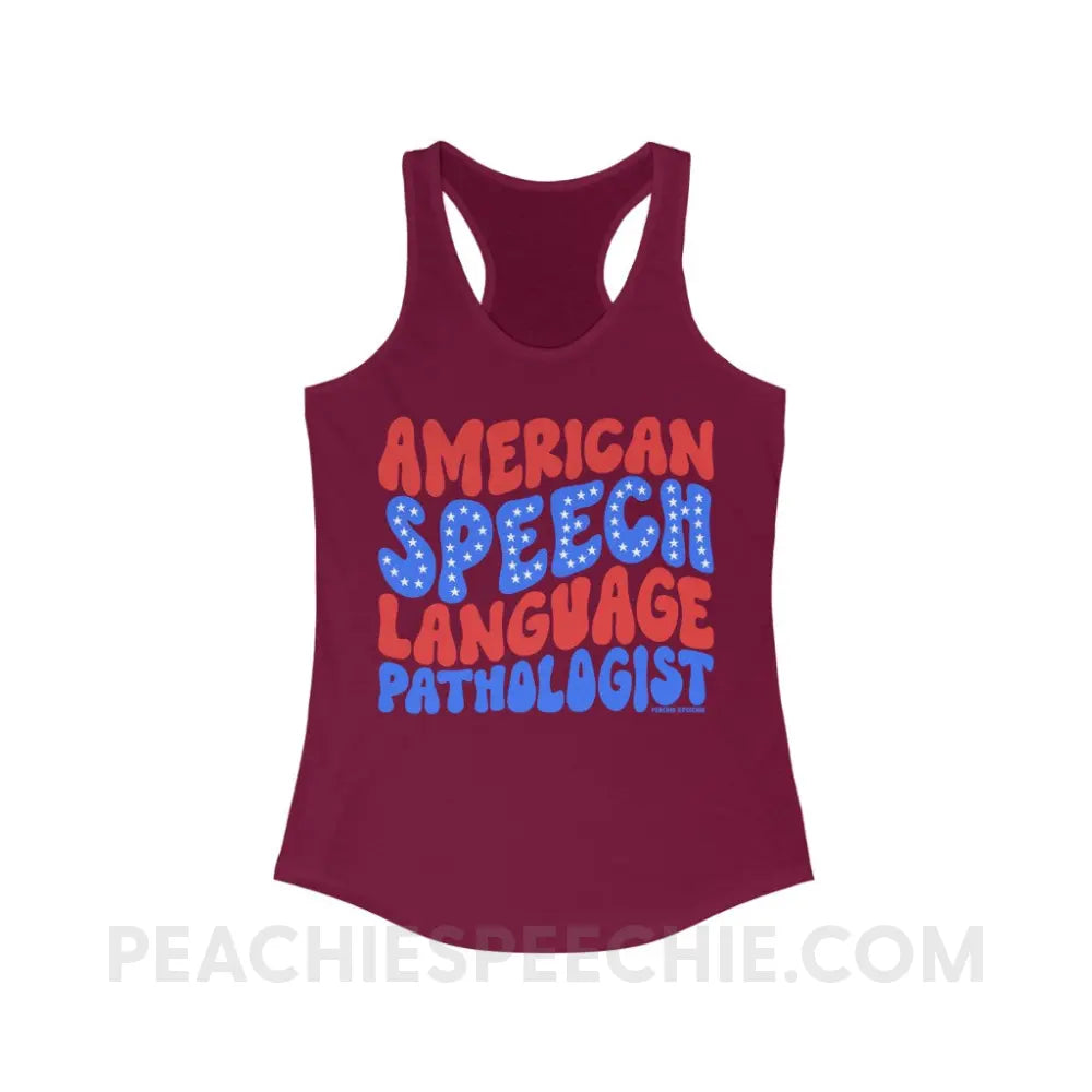American Speech-Language Pathologist Superfly Racerback - Solid Cardinal Red / XS - Tank Top peachiespeechie.com