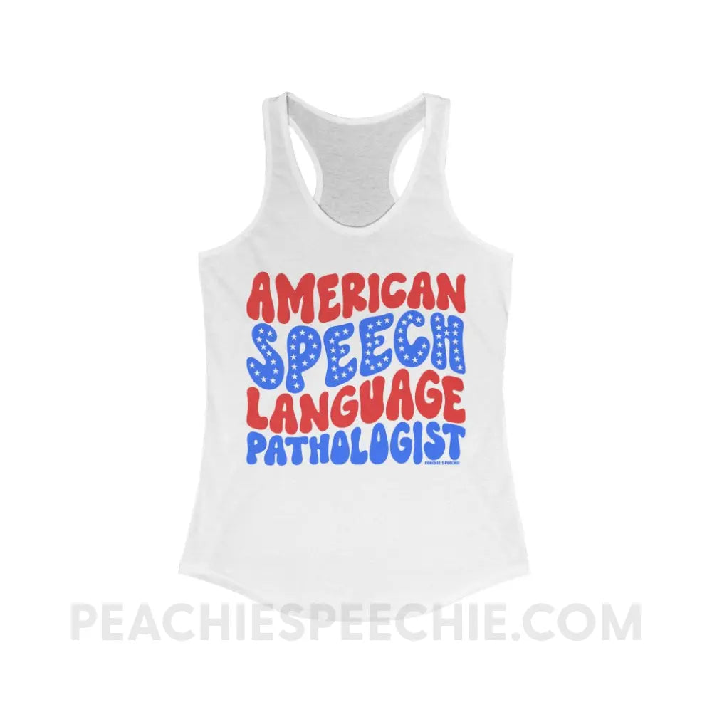 American Speech-Language Pathologist Superfly Racerback - Solid White / XS - Tank Top peachiespeechie.com