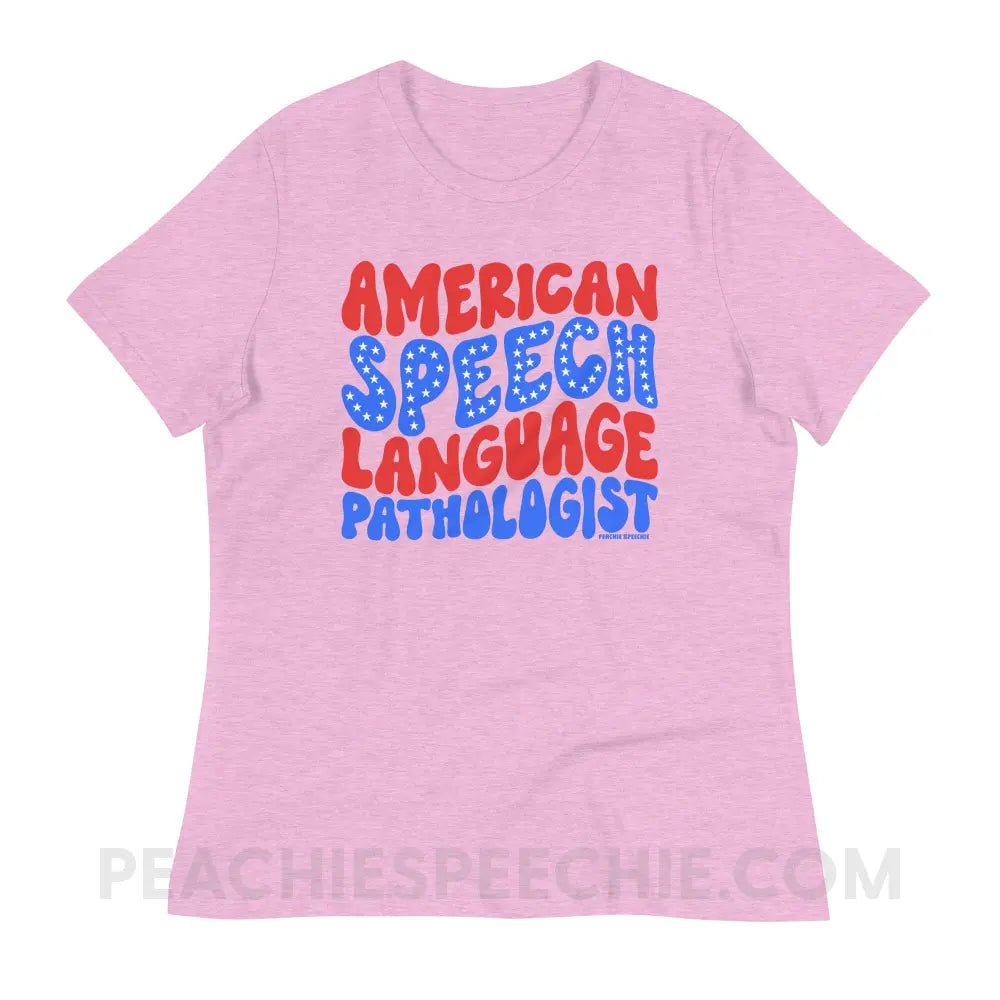 American Speech - Language Pathologist Women’s Relaxed Tee - Heather Prism Lilac / S peachiespeechie.com
