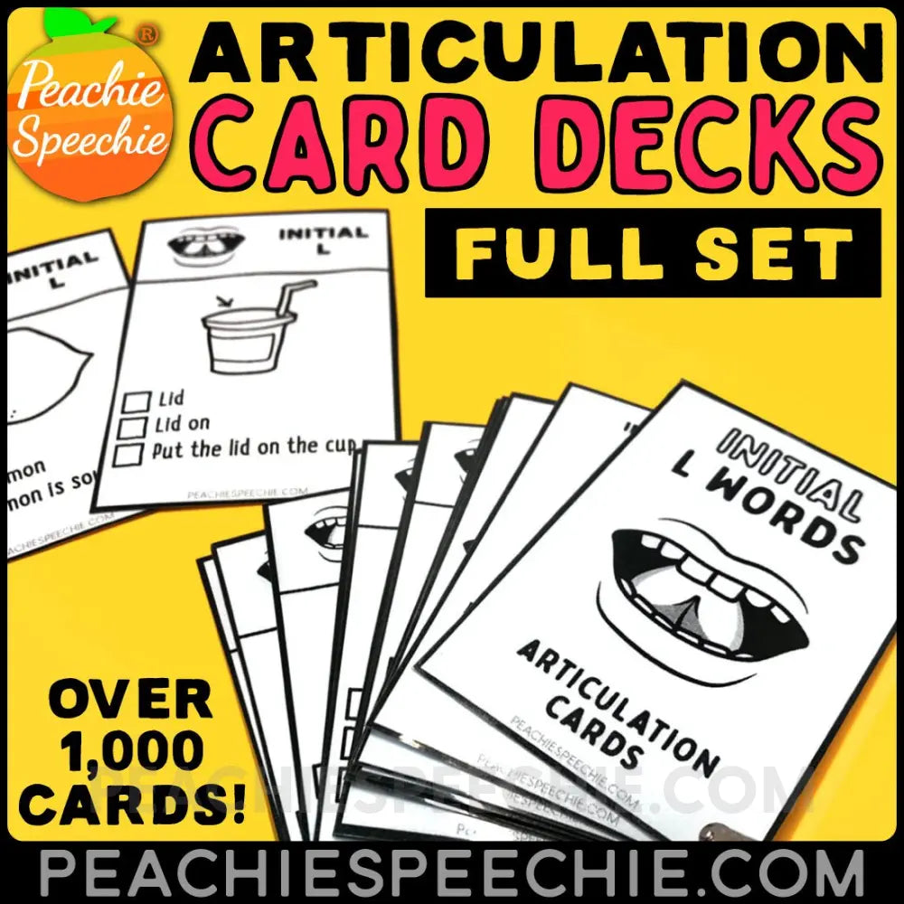 Articulation Flashcards with Visual Cues by Peachie Speechie | Entire Set - Materials | peachiespeechie.com