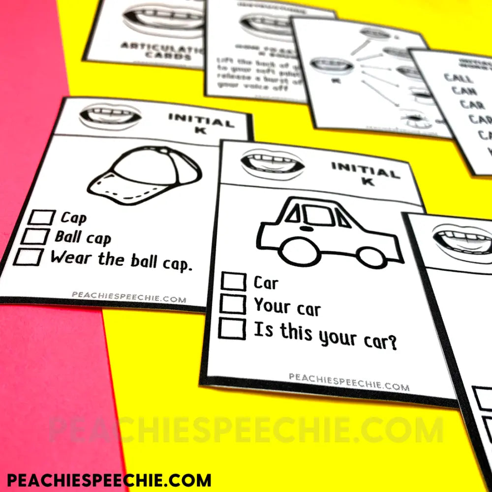 Articulation Flashcards with Visual Cues by Peachie Speechie | Entire Set - Materials | peachiespeechie.com