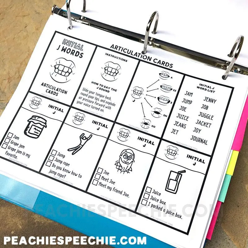 Articulation Flashcards with Visual Cues by Peachie Speechie | Entire Set - Materials | peachiespeechie.com