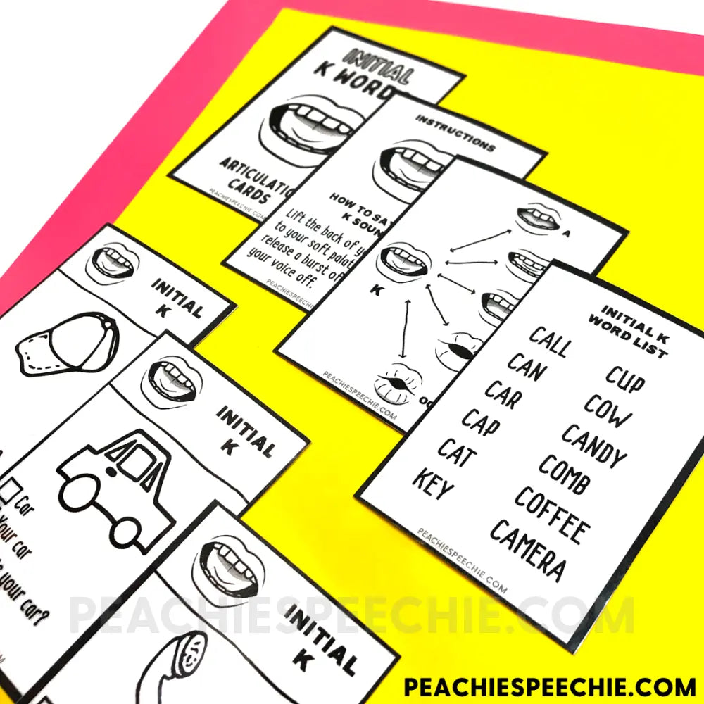 Articulation Flashcards with Visual Cues by Peachie Speechie | Entire Set - Materials | peachiespeechie.com