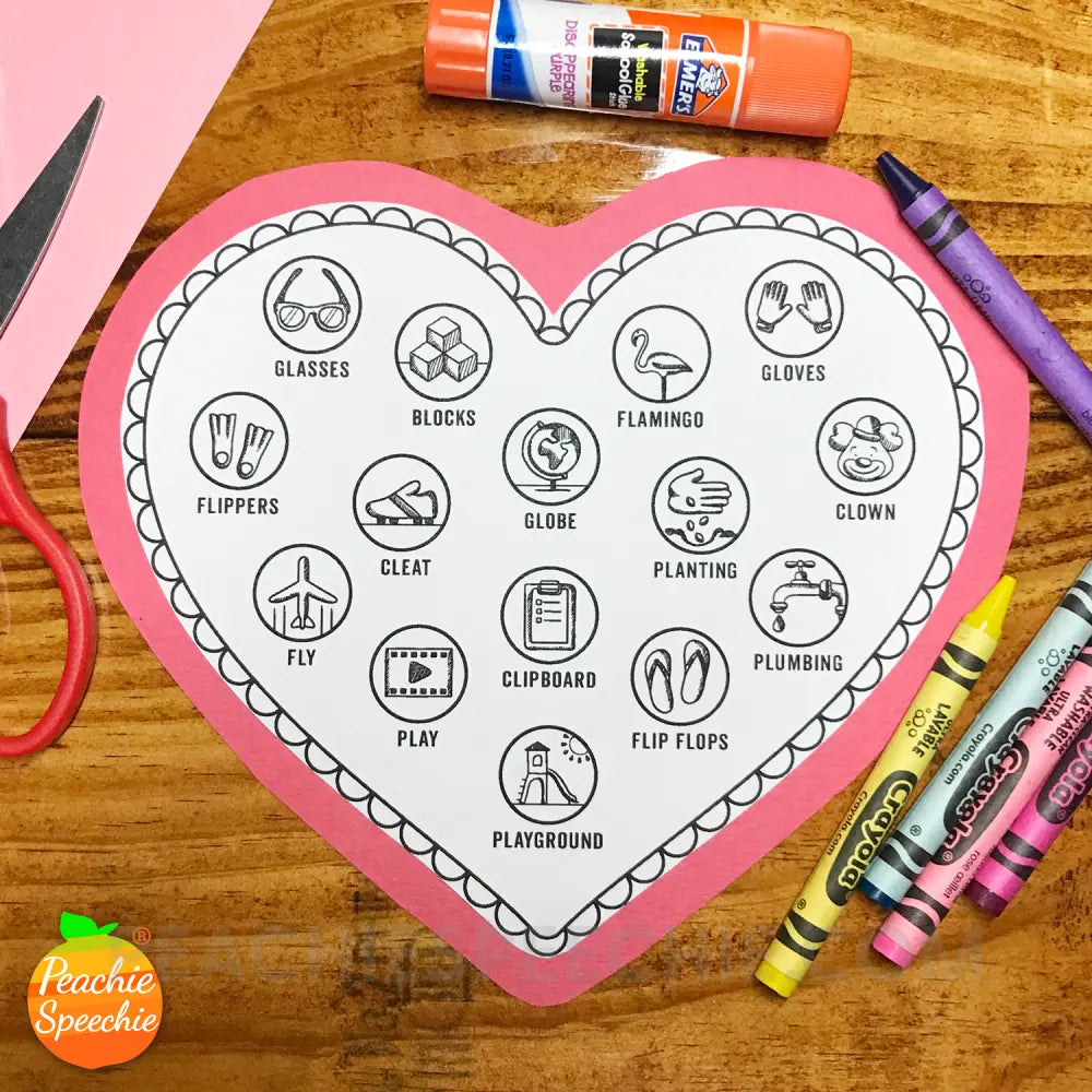 Articulation Valentines for Speech Therapy - Materials peachiespeechie.com