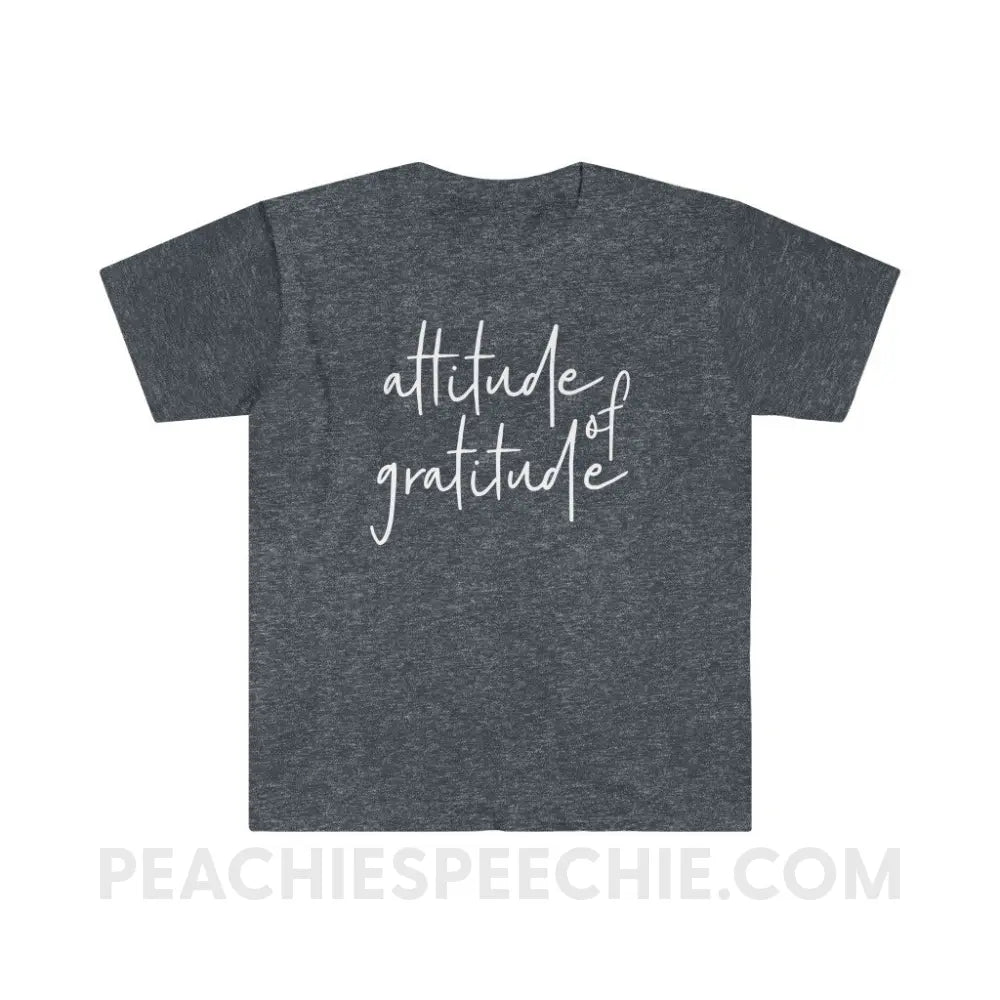 Attitude of Gratitude Classic Tee - Heather Navy / S T - Shirt peachiespeechie.com
