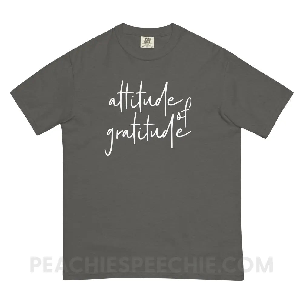 Attitude of Gratitude Comfort Colors Tee - Pepper / S - T-Shirt peachiespeechie.com