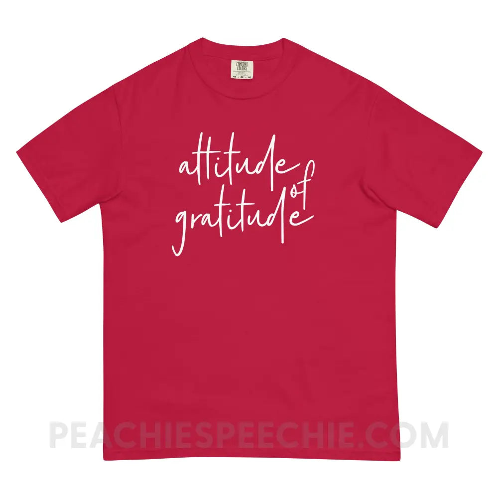 Attitude of Gratitude Comfort Colors Tee - Red / S - T-Shirt peachiespeechie.com