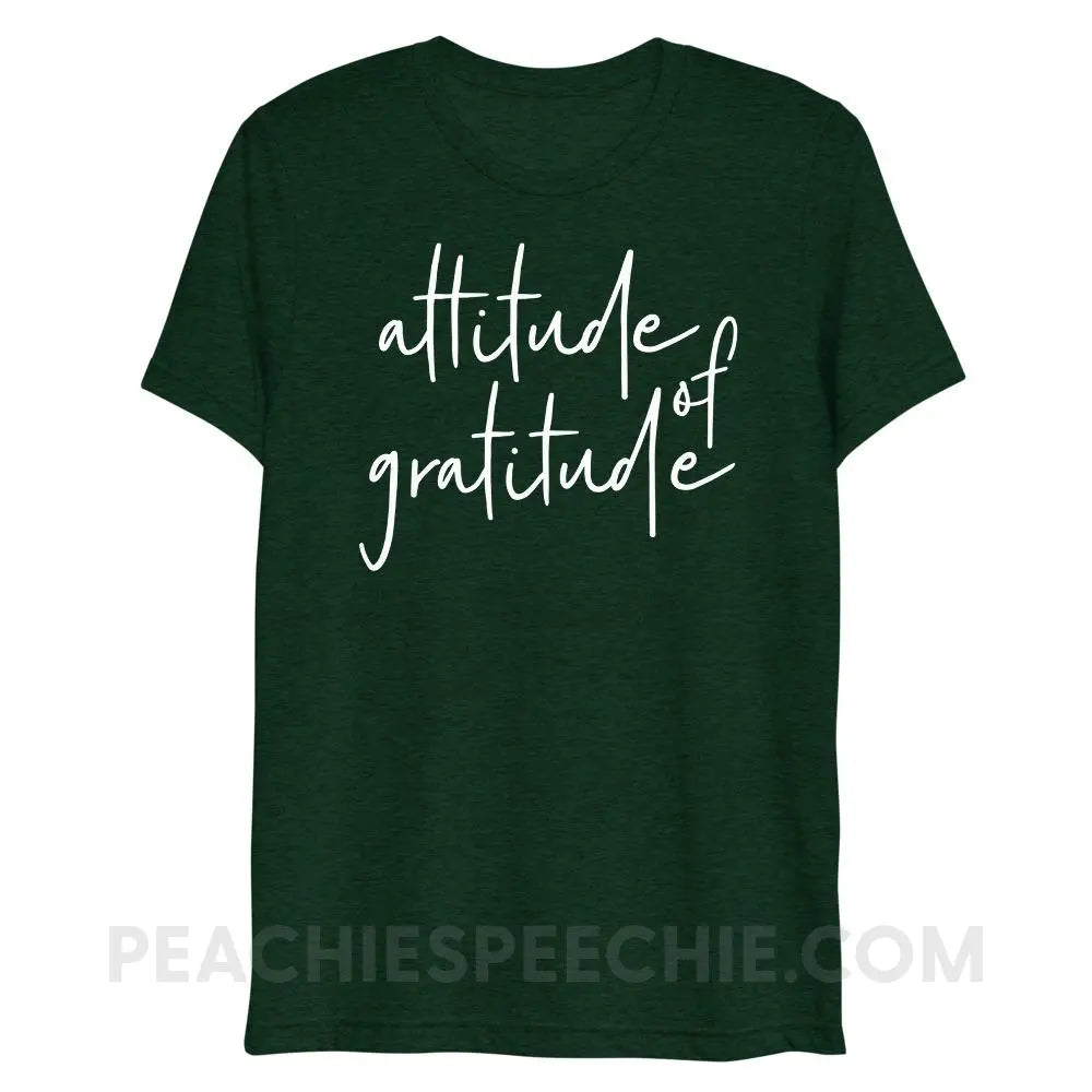 Attitude of Gratitude Tri-Blend Tee - Emerald Triblend / XS - peachiespeechie.com