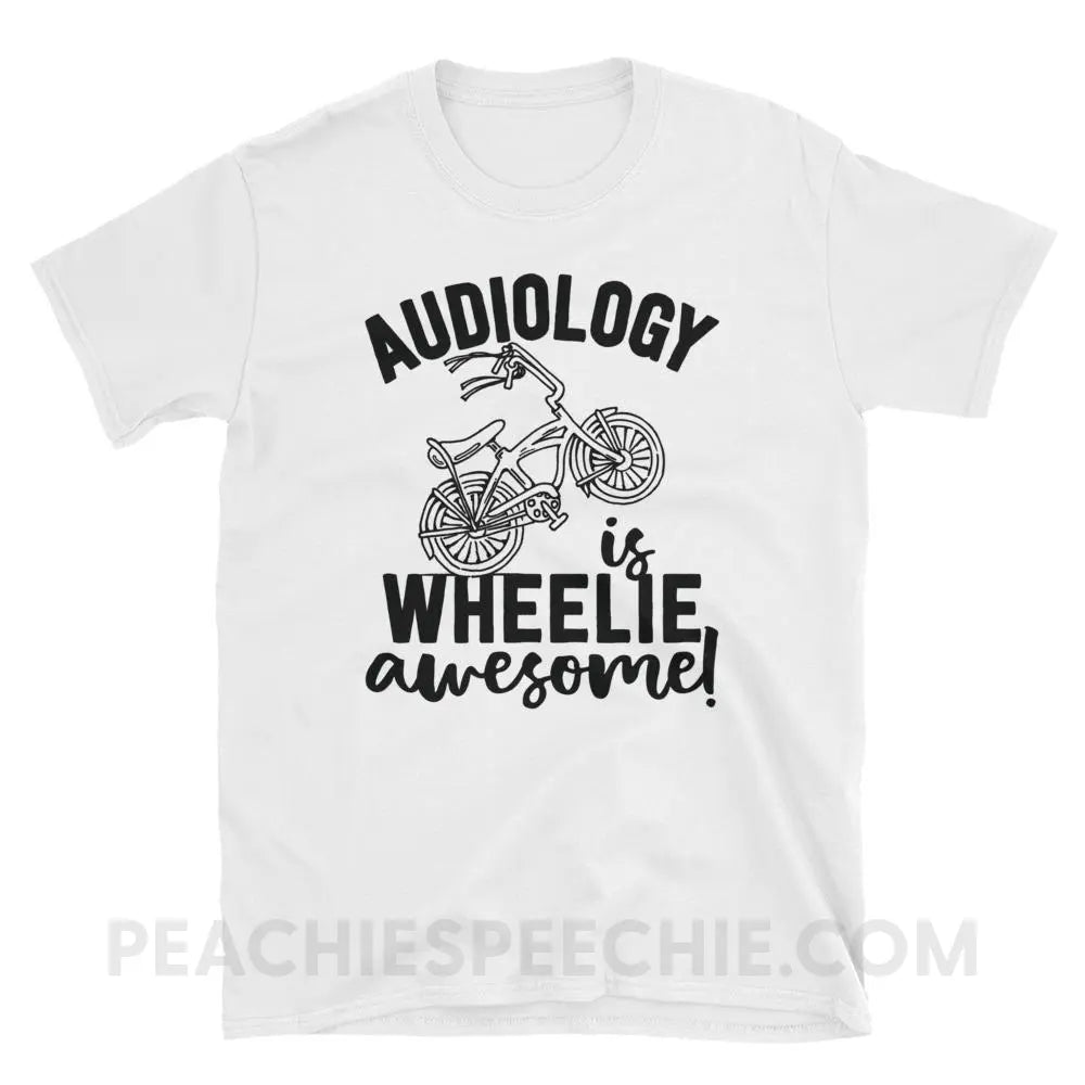 Audiology is Wheelie Awesome Classic Tee - White / S - T-Shirts & Tops peachiespeechie.com