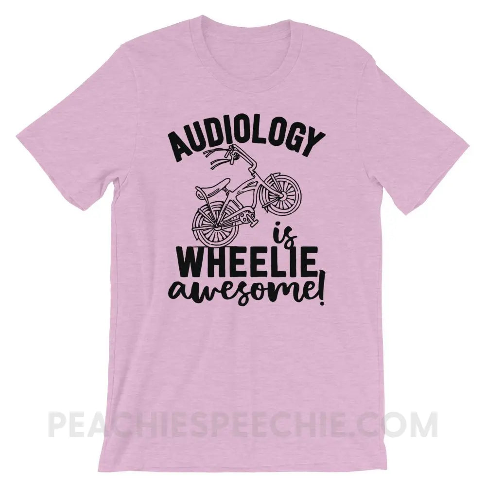Audiology is Wheelie Awesome Premium Soft Tee - Heather Prism Lilac / XS - T-Shirts & Tops peachiespeechie.com
