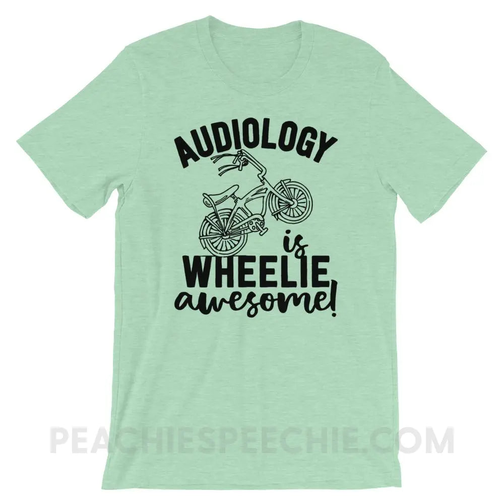 Audiology is Wheelie Awesome Premium Soft Tee - Heather Prism Mint / XS - T-Shirts & Tops peachiespeechie.com