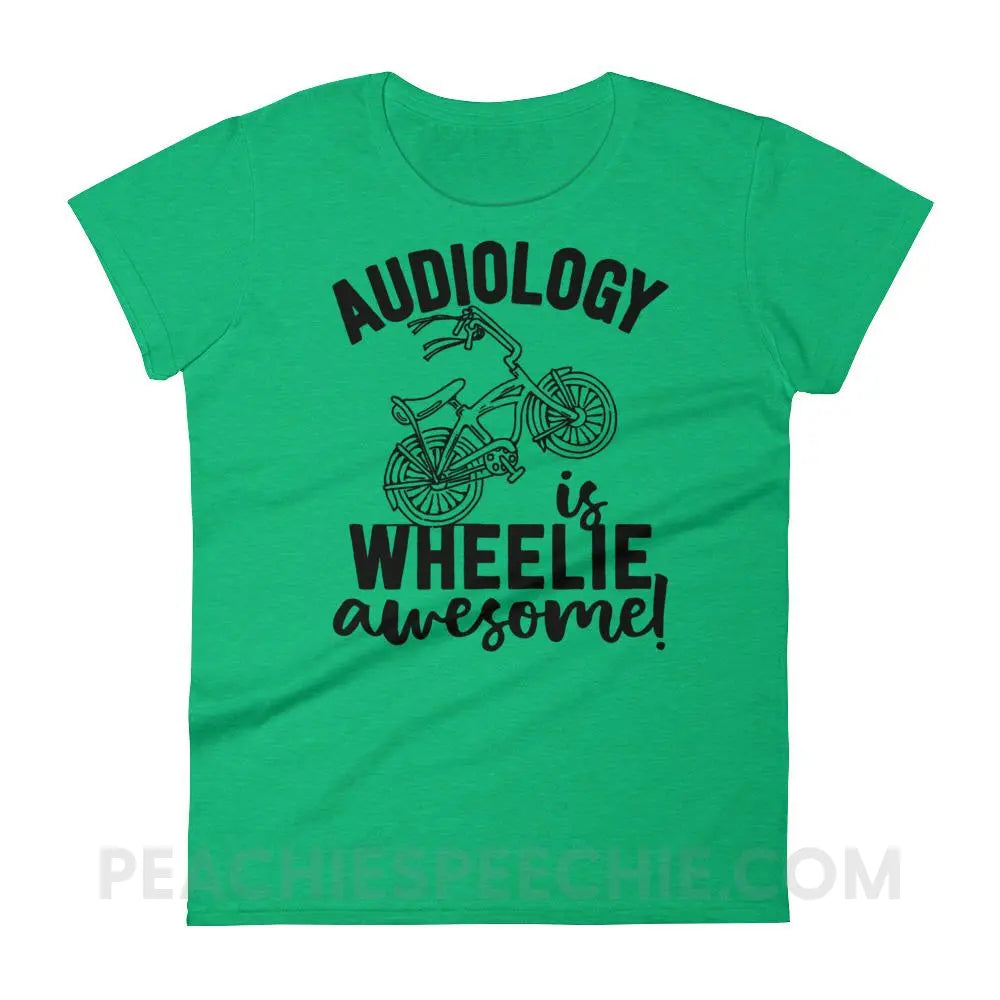 Audiology is Wheelie Awesome Women’s Trendy Tee - T-Shirts & Tops peachiespeechie.com