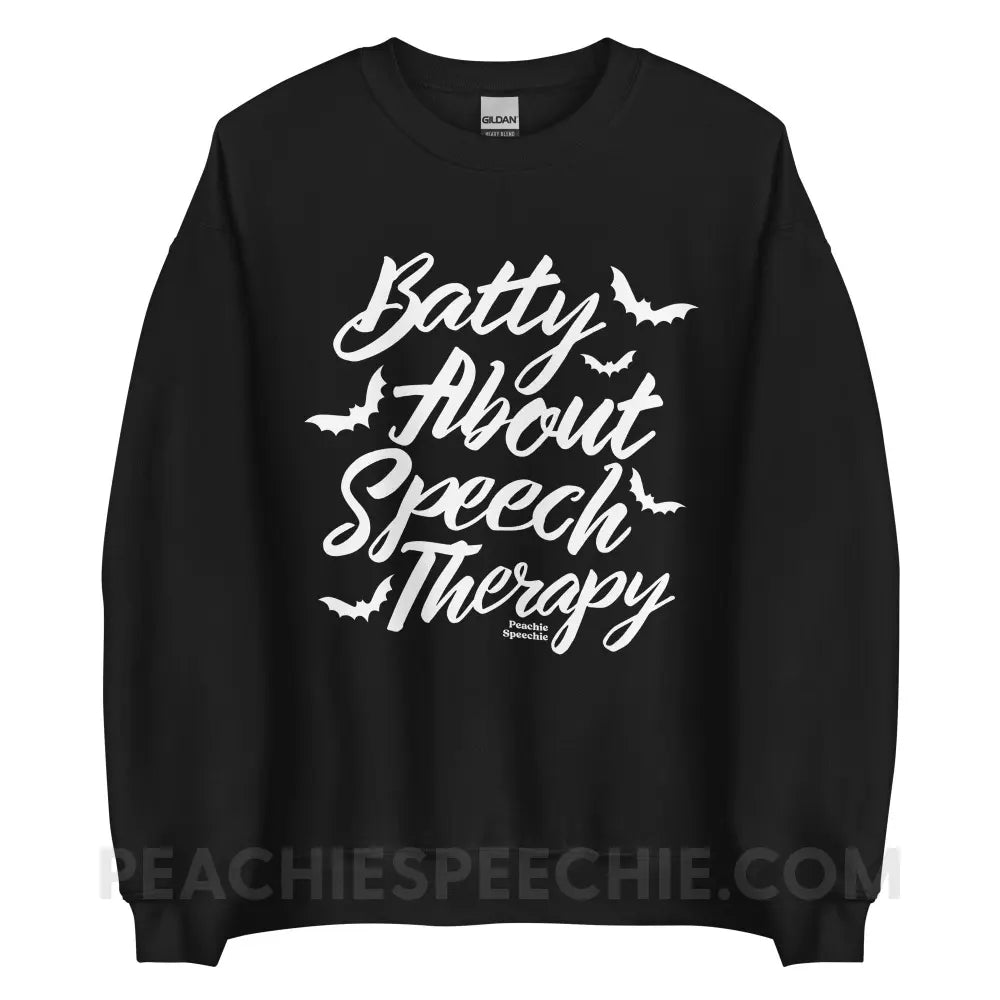 Batty About Speech Therapy Classic Sweatshirt - Black / M - peachiespeechie.com