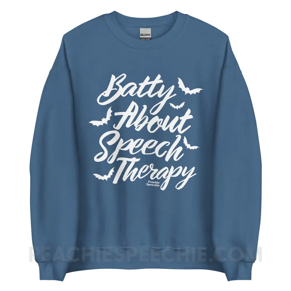 Batty About Speech Therapy Classic Sweatshirt - Indigo Blue / S - peachiespeechie.com