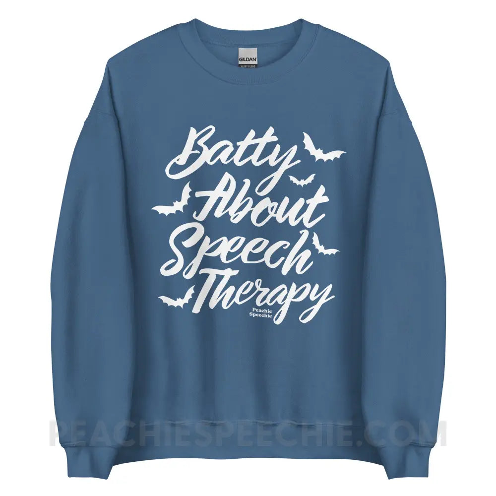 Batty About Speech Therapy Classic Sweatshirt - Indigo Blue / S - peachiespeechie.com