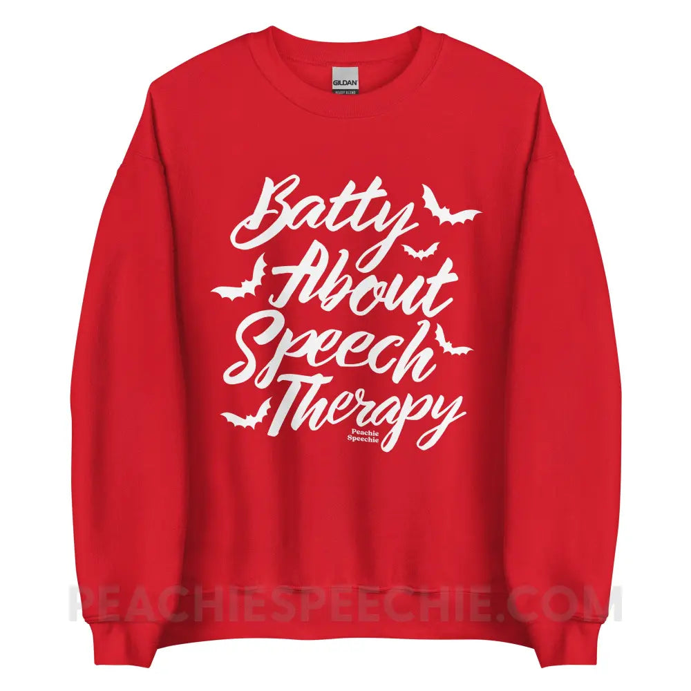 Batty About Speech Therapy Classic Sweatshirt - Red / S - peachiespeechie.com