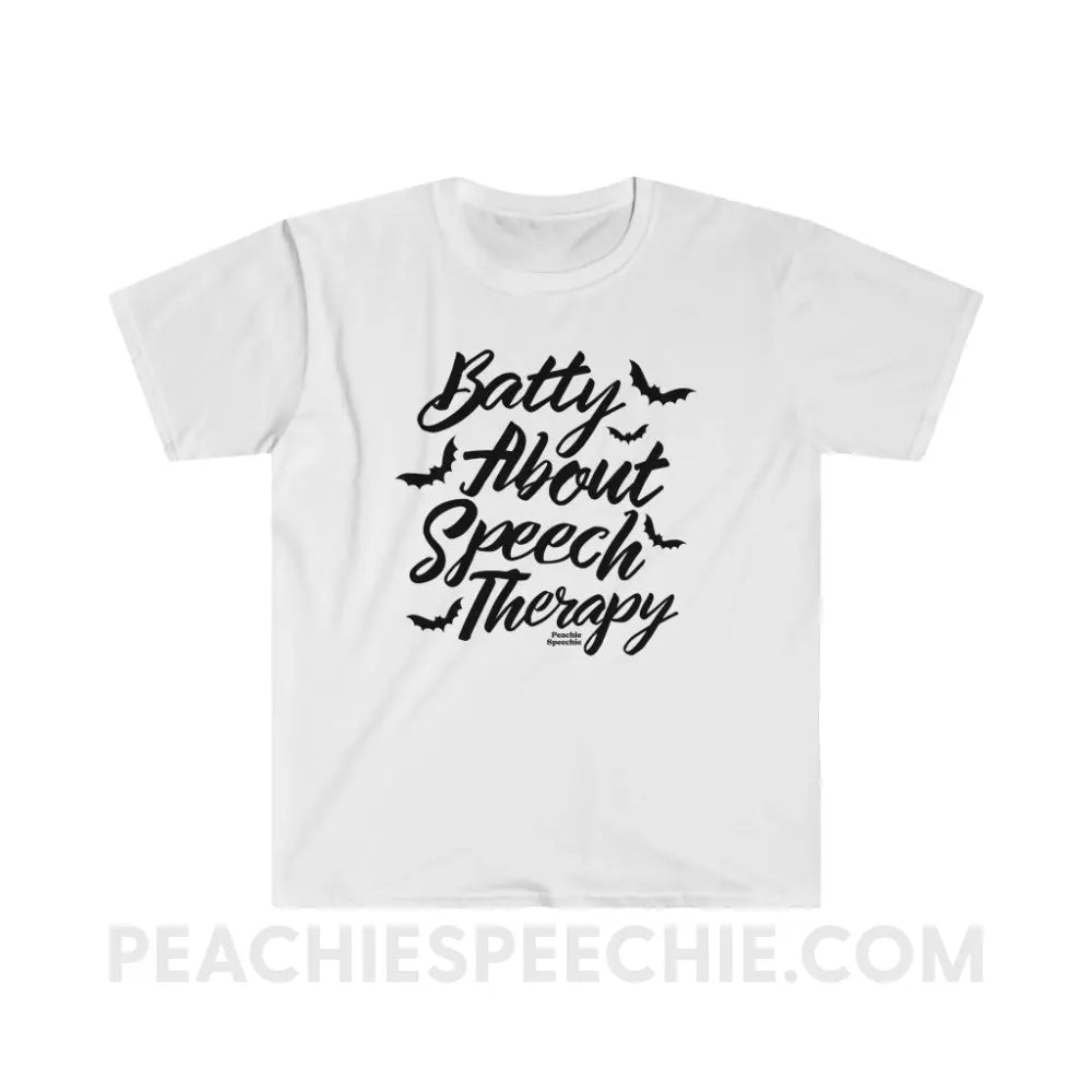Batty About Speech Therapy Classic Tee - White / S - T-Shirt peachiespeechie.com