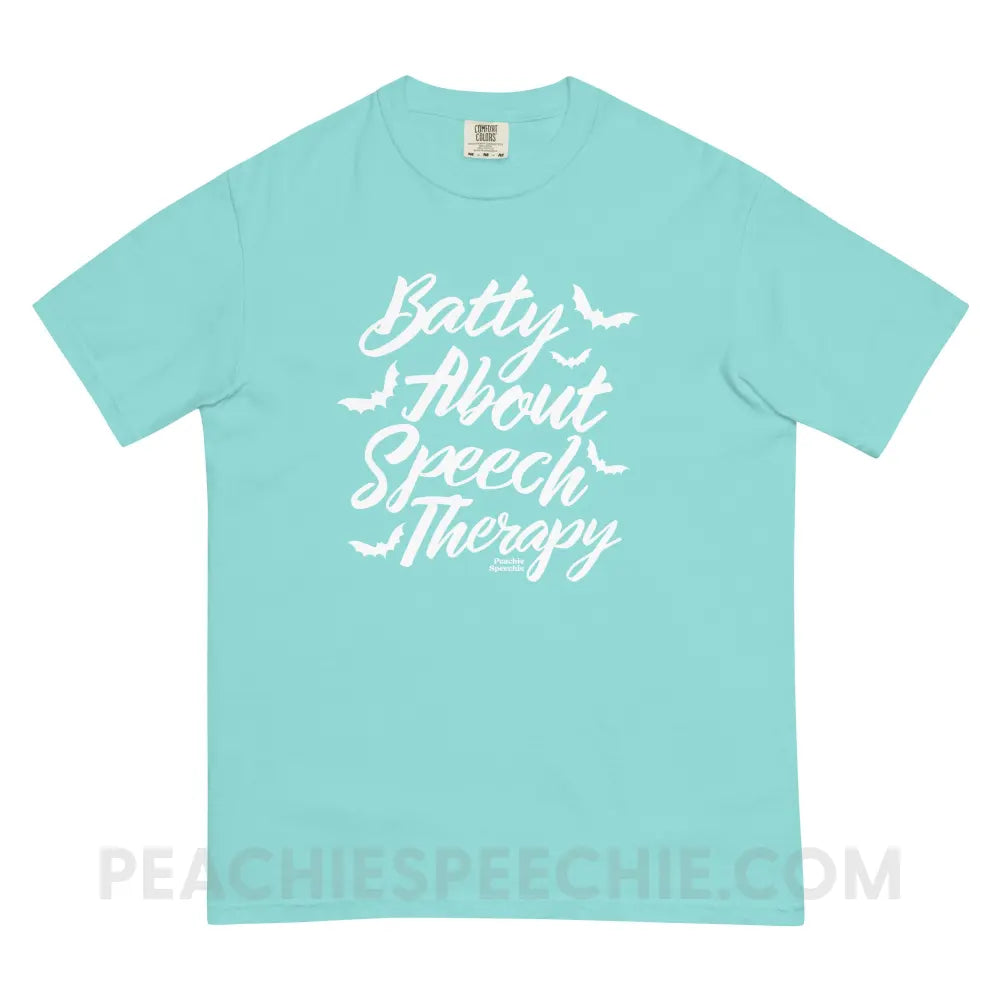 Batty About Speech Therapy Comfort Colors Tee - Lagoon Blue / S - T-Shirt peachiespeechie.com