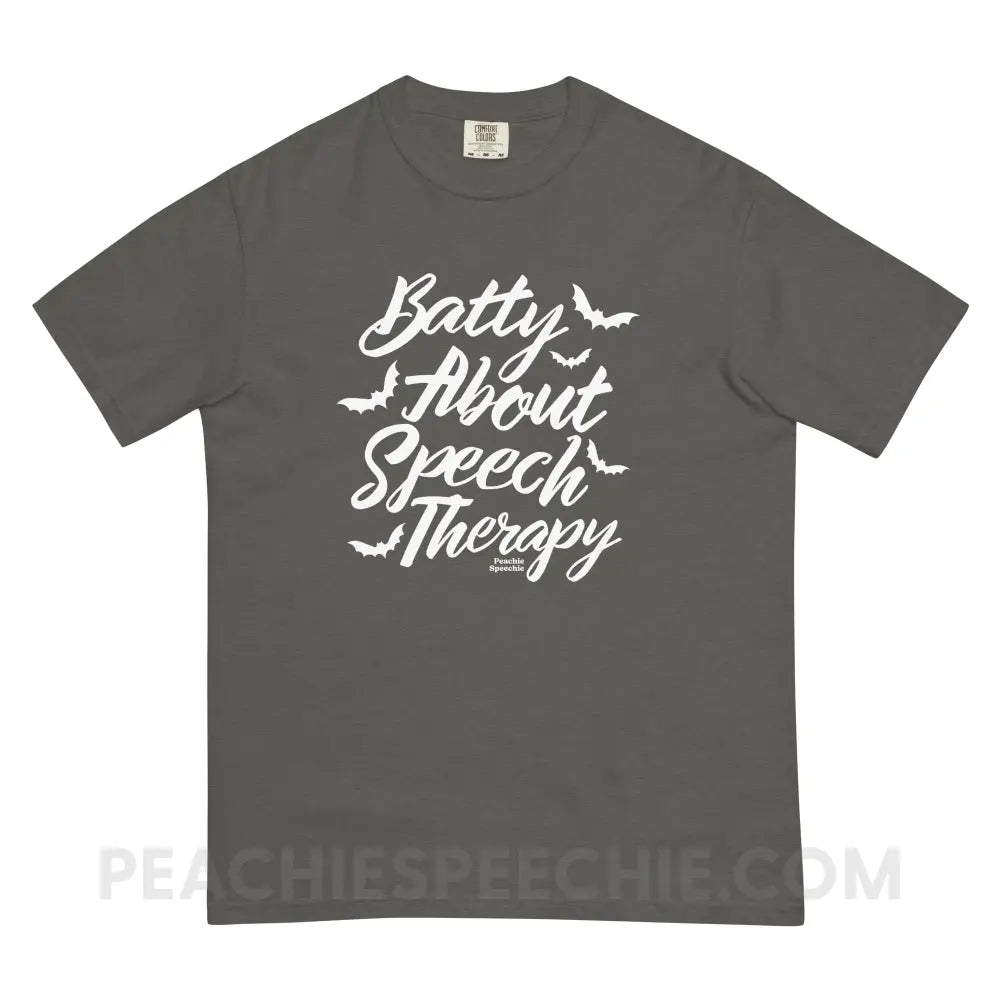 Batty About Speech Therapy Comfort Colors Tee - Pepper / S - T-Shirt peachiespeechie.com