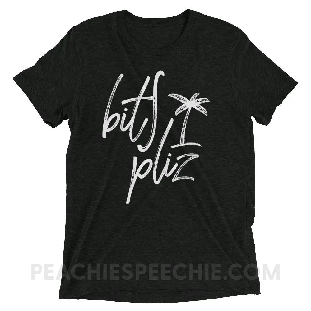 Beach Please Tri-Blend Tee - Charcoal-Black Triblend / XS - T-Shirts & Tops peachiespeechie.com
