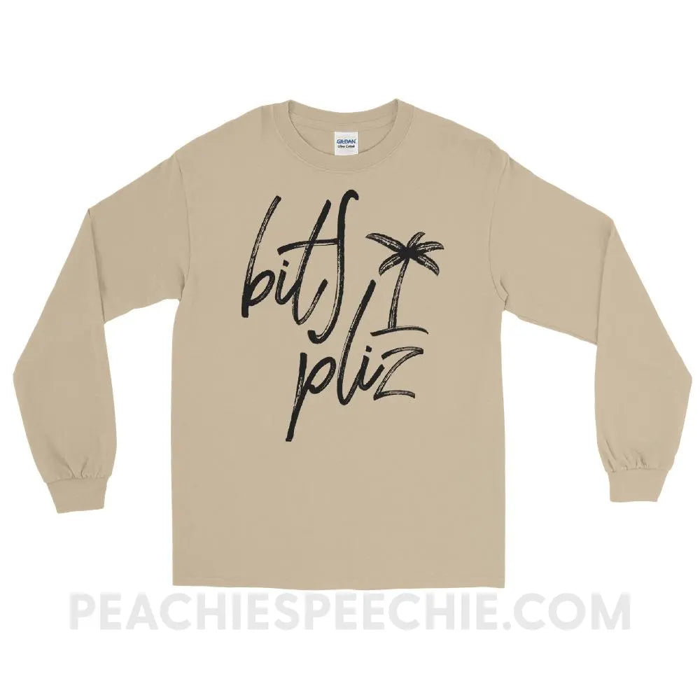 Beach Please Long Sleeve Tee - Sand / S - T-Shirts & Tops peachiespeechie.com