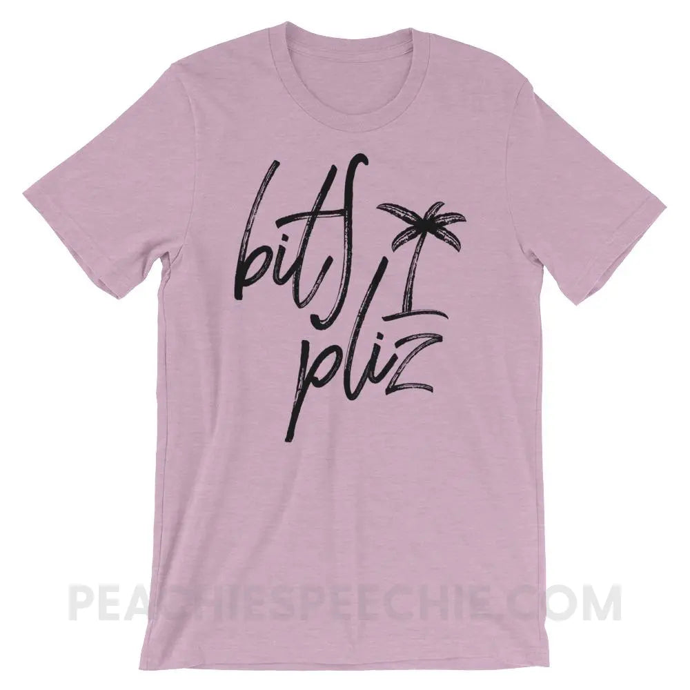 Beach Please Premium Soft Tee - Heather Prism Lilac / XS - T-Shirts & Tops peachiespeechie.com
