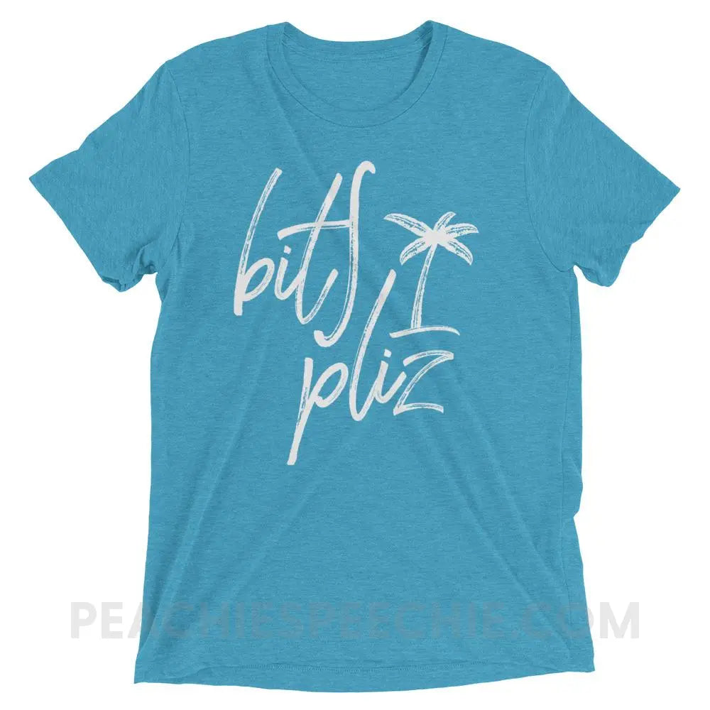 Beach Please Tri-Blend Tee - Aqua Triblend / XS - T-Shirts & Tops peachiespeechie.com