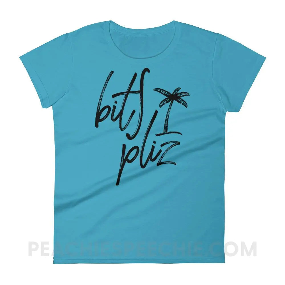 Beach Please Women’s Trendy Tee - Caribbean Blue / S T-Shirts & Tops peachiespeechie.com