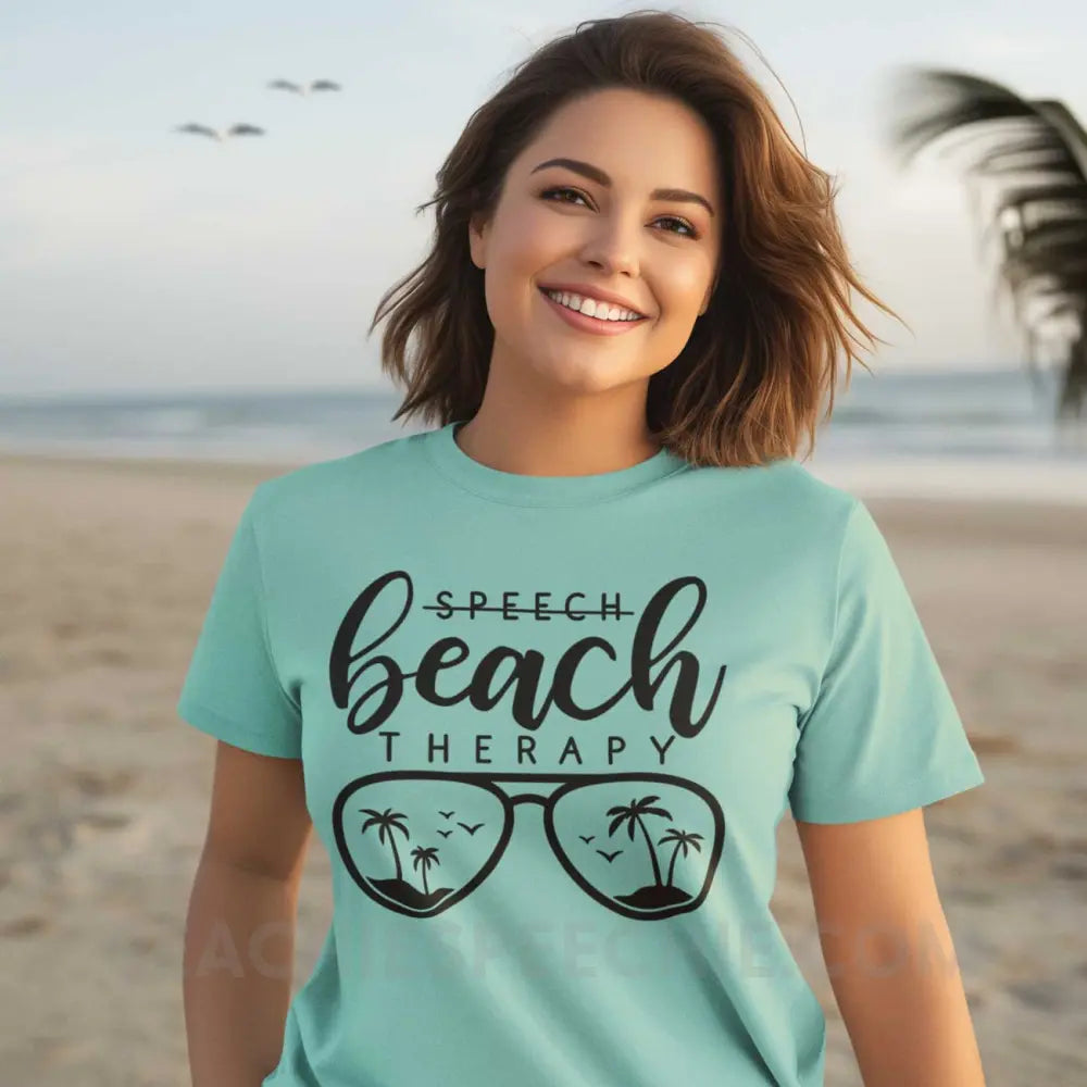 Beach Therapy Comfort Colors Tee - Lagoon Blue / S - peachiespeechie.com